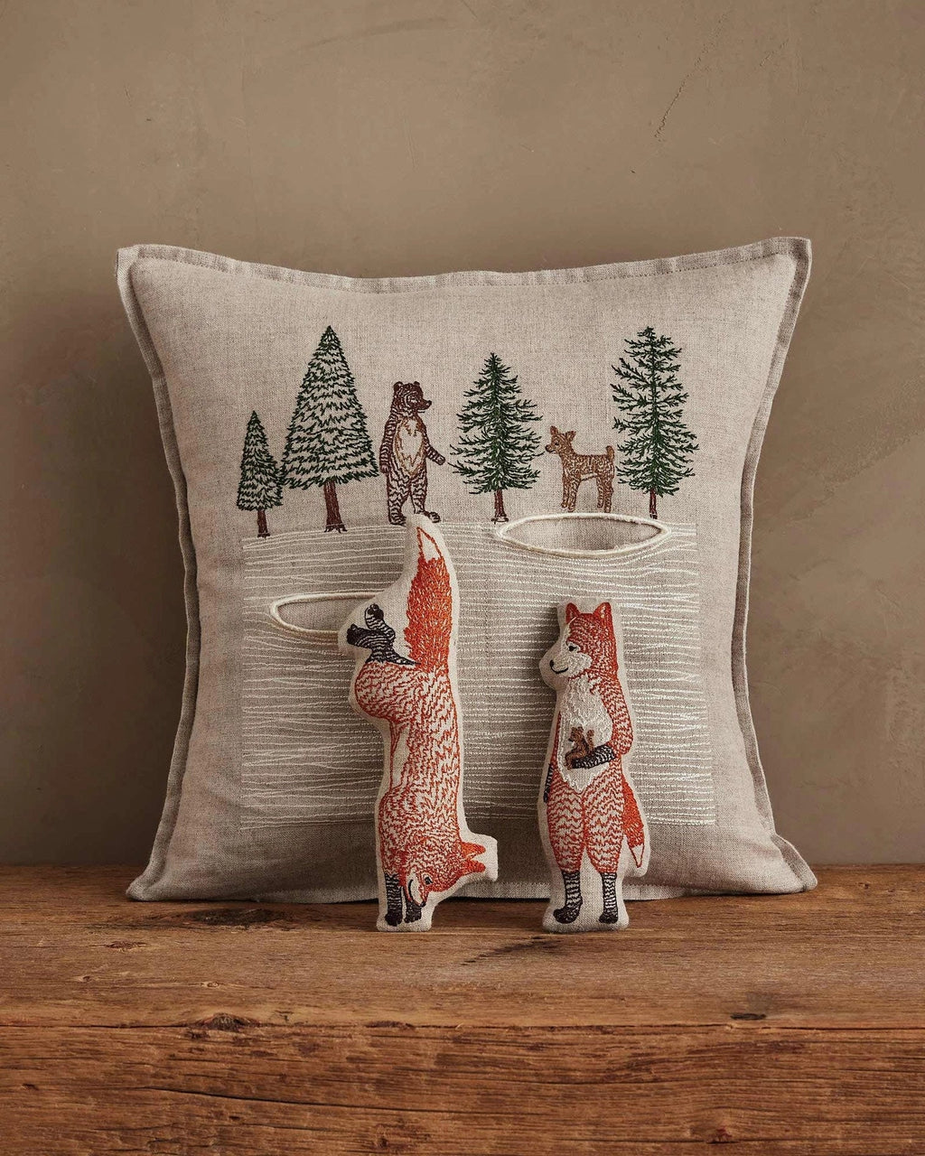 Coral & Tusk Winter Foxes Pocket Pillow