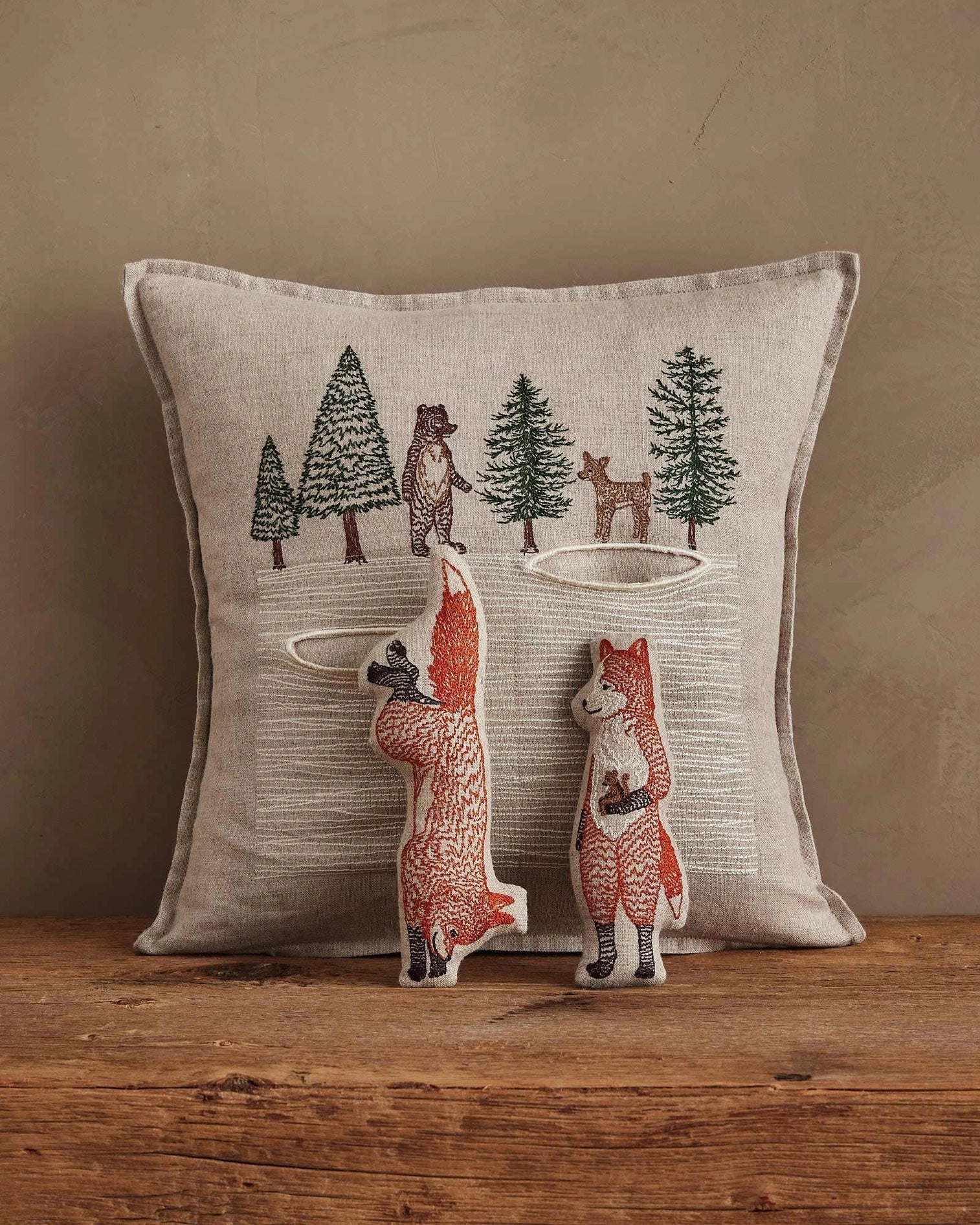 Coral & Tusk Winter Foxes Pocket Pillow