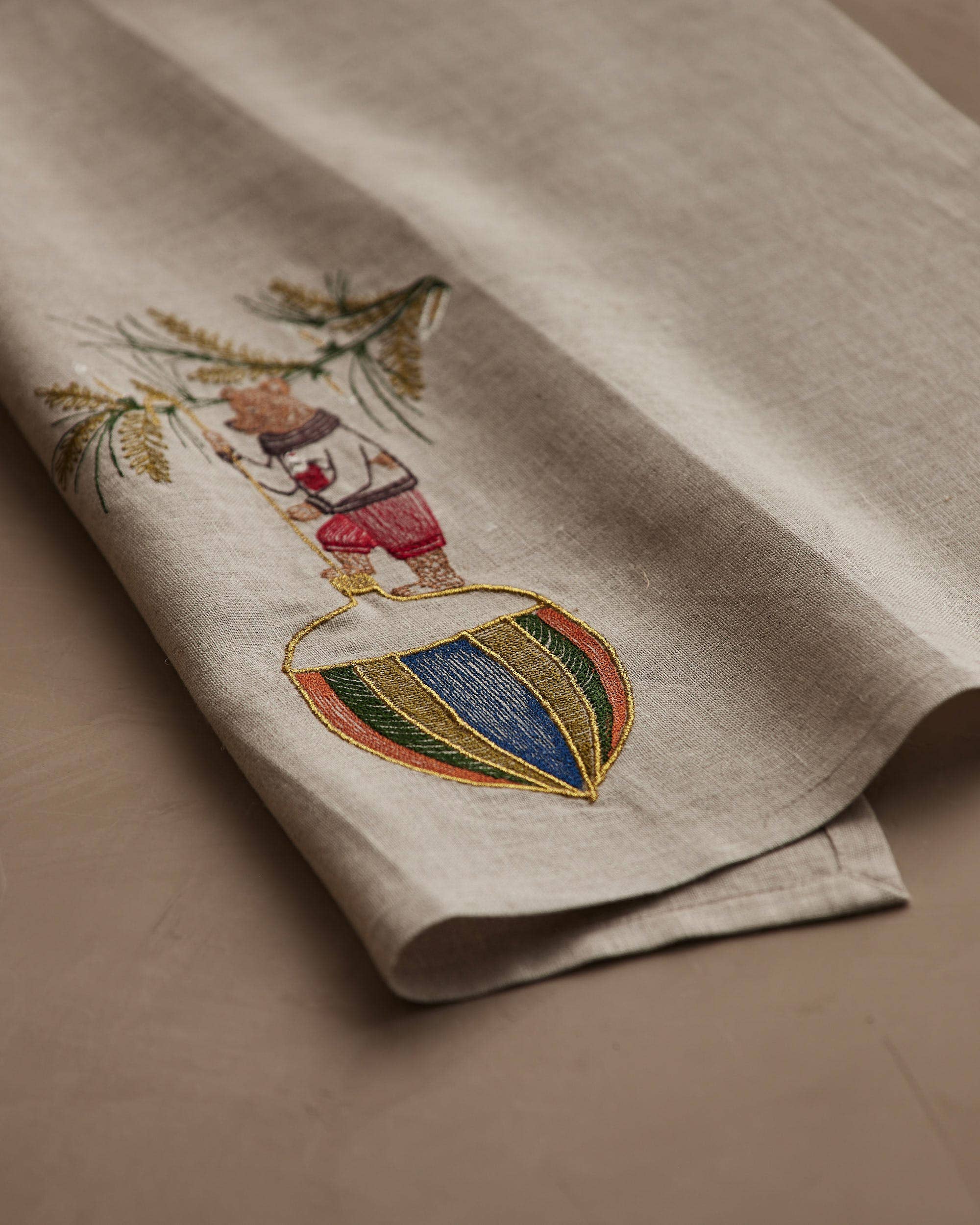 Coral & Tusk Deck the Halls Bear Tea Towel