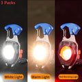 COB LED Keychain Flashlight with Lighter – 7-in-1 EDC 3-Pack