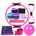 Yoga Fitness Set 11-Piece – Elastic & Resistance Bands, Yoga Ball, Stretching Band & Pilates Abdominal Hip Training Kit for Women Home Workout