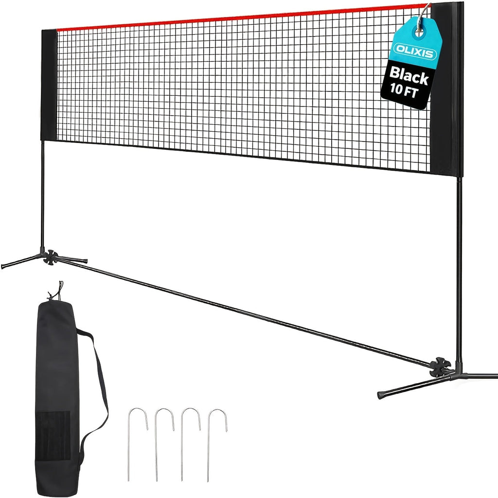 Badminton Volleyball Net Portable Adjustable Height 10ft 14ft 17ft Weather-Resistant Outdoor Indoor Backyard Pool Court Net with Carry Bag for Backyard Lawn Beach Park Play