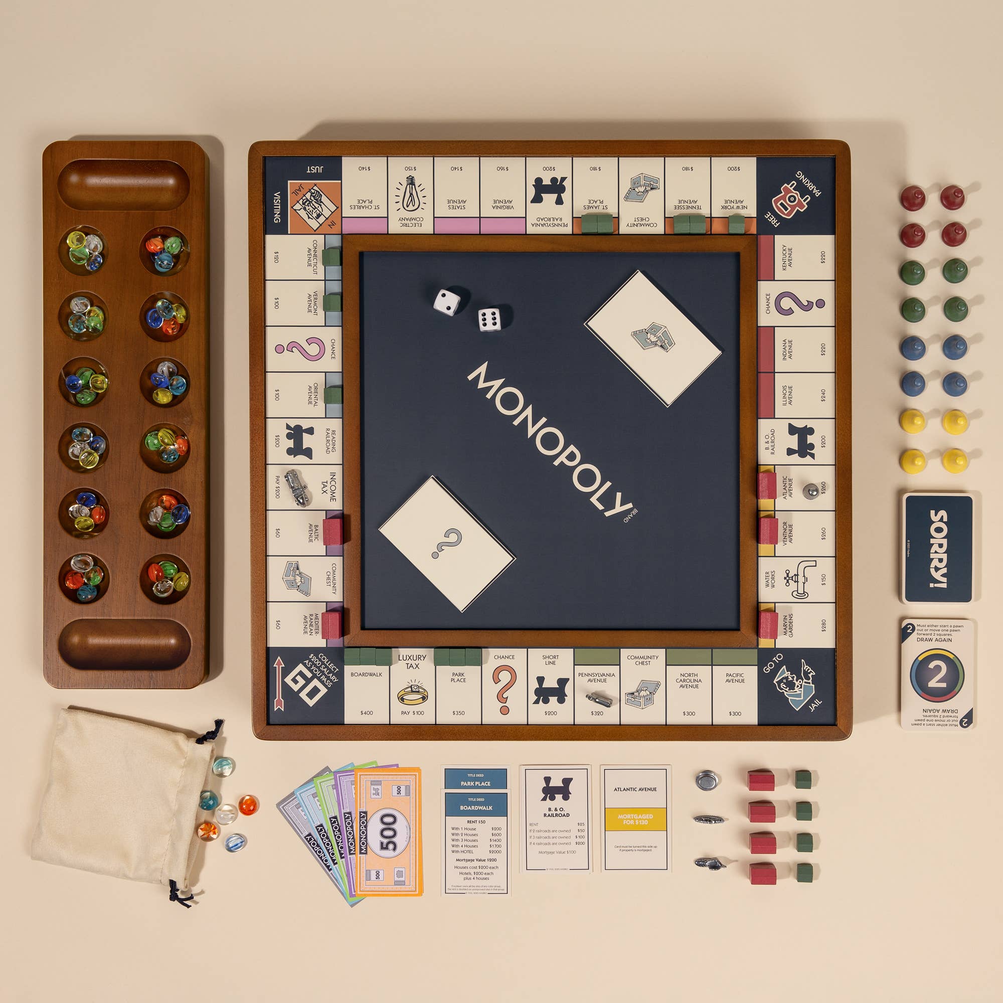 3-in-1 Game Collection: Monopoly, Sorry & Mancala