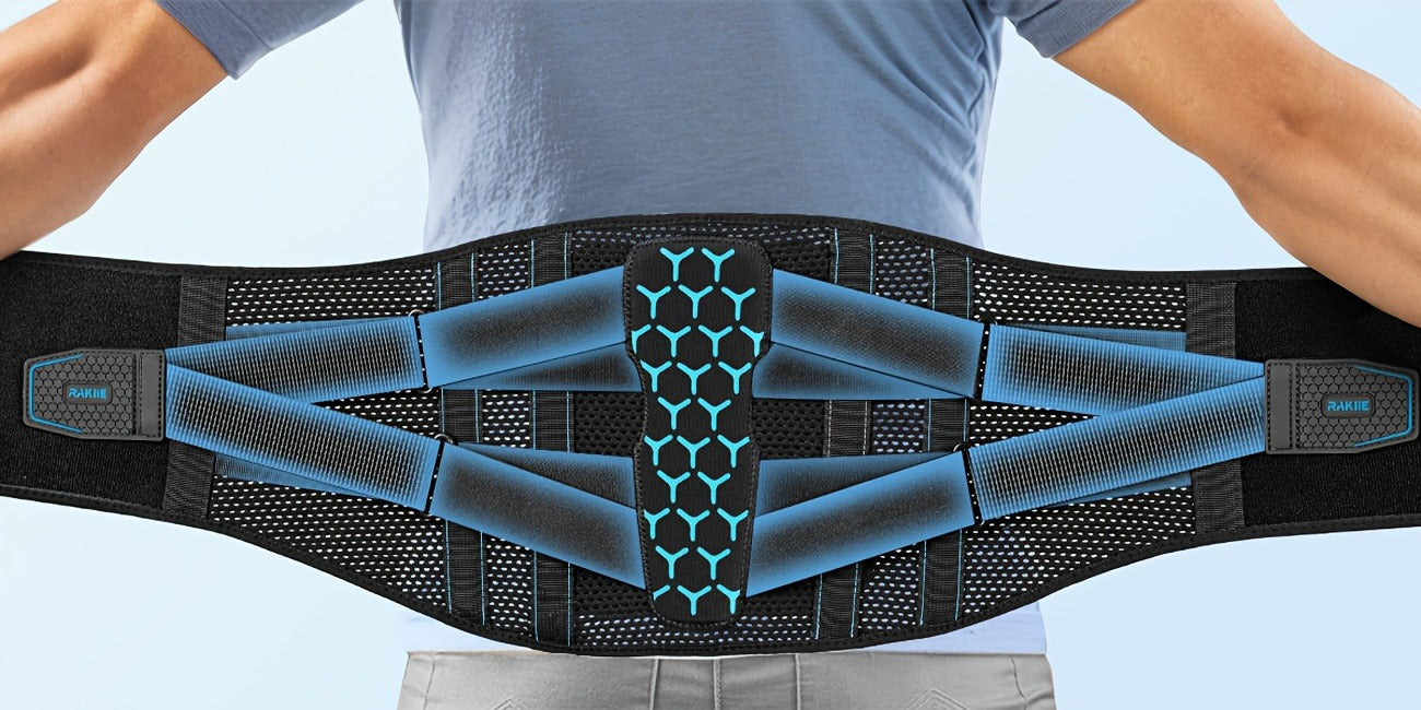 Lumbar Support Belt for Men & Women – Breathable Mesh Back Brace with 7 Stays & Integrated Lumbar Pad, Adjustable Lower Back Support for Work, Lifting, Home Use, Sizes S/M/L/XL/XXL
