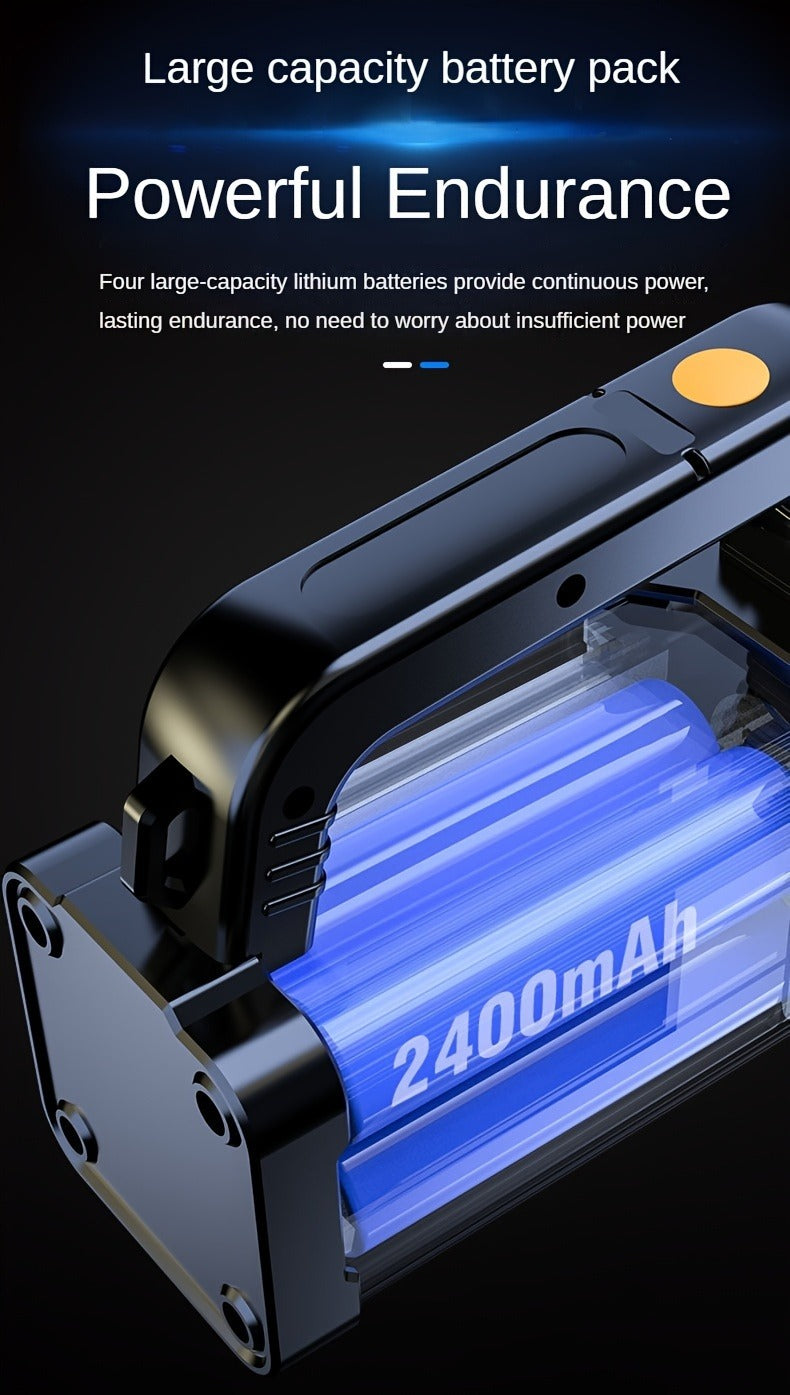 Zoomable LED Flashlight Rechargeable - 2000 Lumen High Power Torch, Adjustable Brightness, 2400mAh Battery, Super Bright Zoom Light for Camping, Fishing & Outdoor Activities