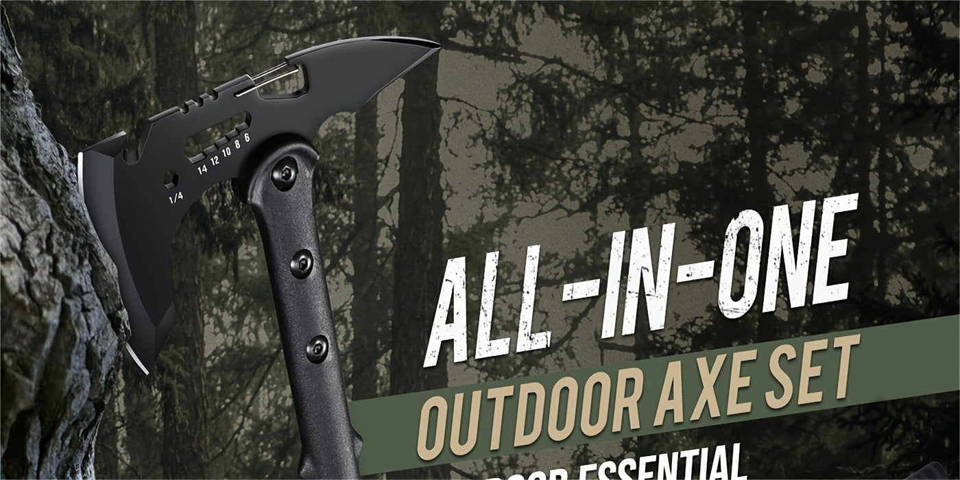 Tactical Tomahawk Axe 2-Pack – Camping Hatchet with Spike, Hammer, Bottle Opener, Hex Wrench & Sheath | Survival Axe for Hiking Trekking Bushcraft