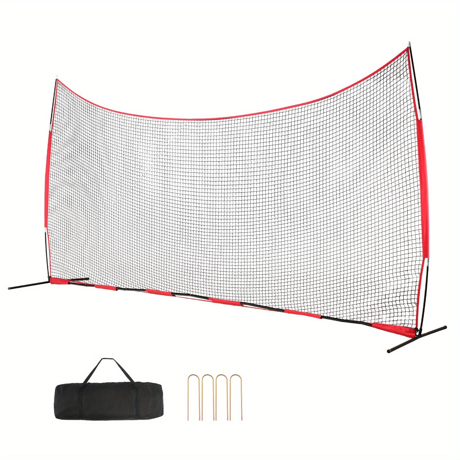 Sports Barrier Backstop Net with Carry Bag – Portable Protection Netting for Baseball Softball Lacrosse Soccer Hockey, Backyard Training Barrier Screen, Available in 7x7ft and 12x9ft