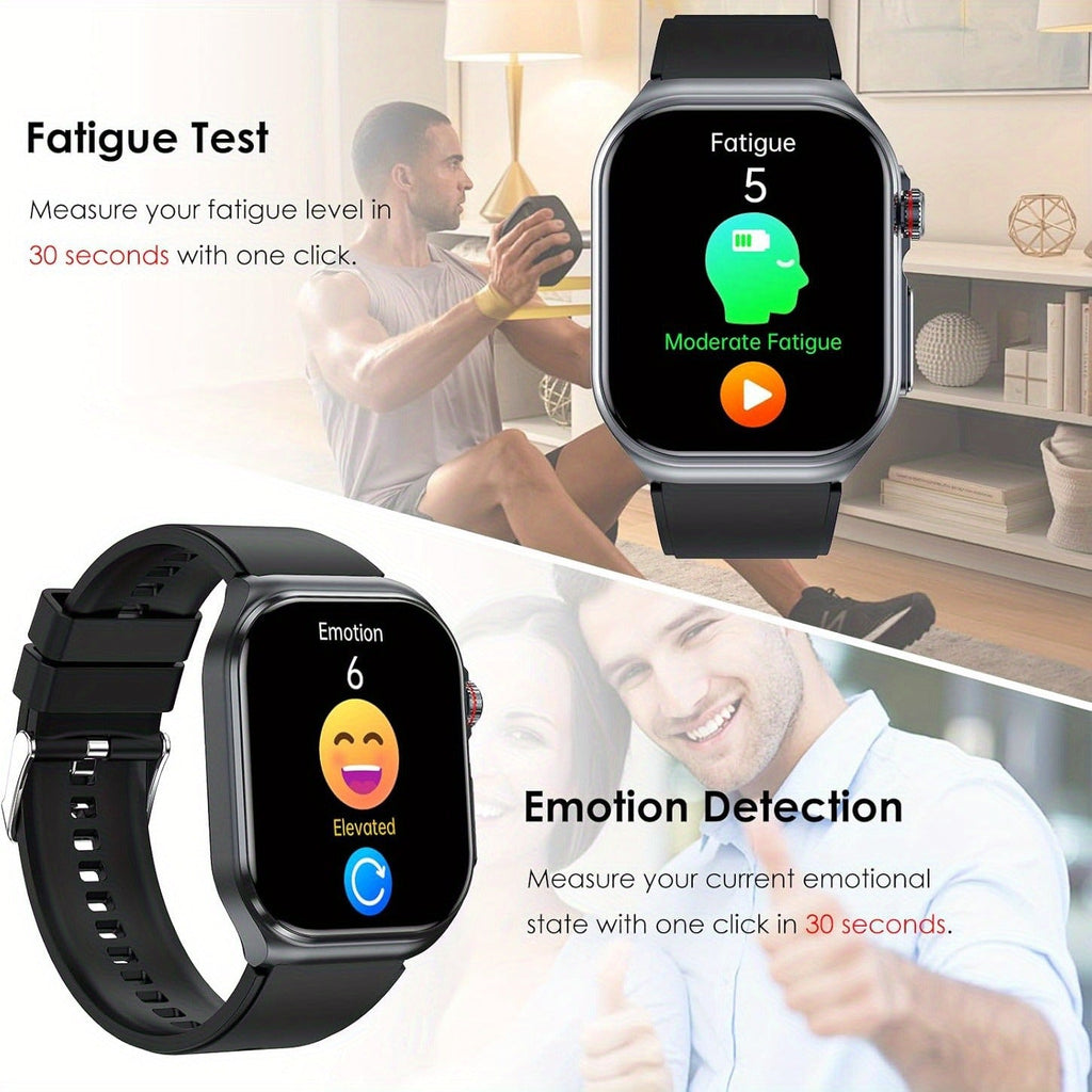 AMOLED Smartwatch 2.04" Display, Bluetooth 5.3 Calling, NFC, 530mAh Battery, Multi-Sport Modes, Voice Assistant, SOS, Menstrual & Weather Forecast, Magnetic Charging, Compatible with iOS & Android, Unisex Gift for Men & Women
