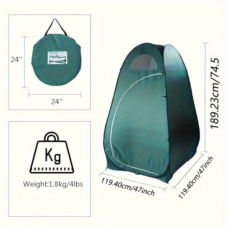 Pop-Up Privacy Shower Tent & Outdoor Changing Room – Waterproof Portable Camping Toilet Tent for Hiking Beach Fishing Backpacking, Instant Setup Dressing Room, Blue Black Regular Upgraded Styles