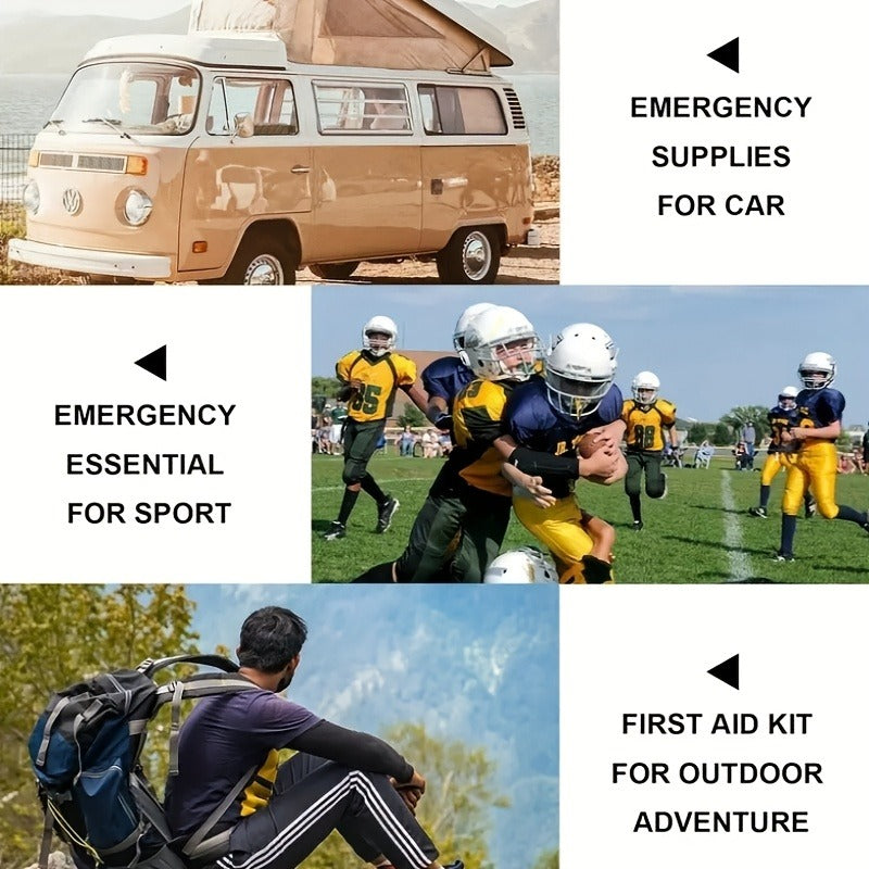 344-Piece Emergency First Aid Kit with Tourniquet & Thermal Blanket – Portable Survival Kit for Camping, Hiking, Car, Home, Office, School & Outdoor Adventures | Complete 30-in-1 Trauma & Safety Kit