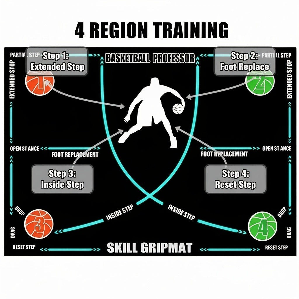Basketball Footwork Training Mat, Anti-Slip & Step Guidance