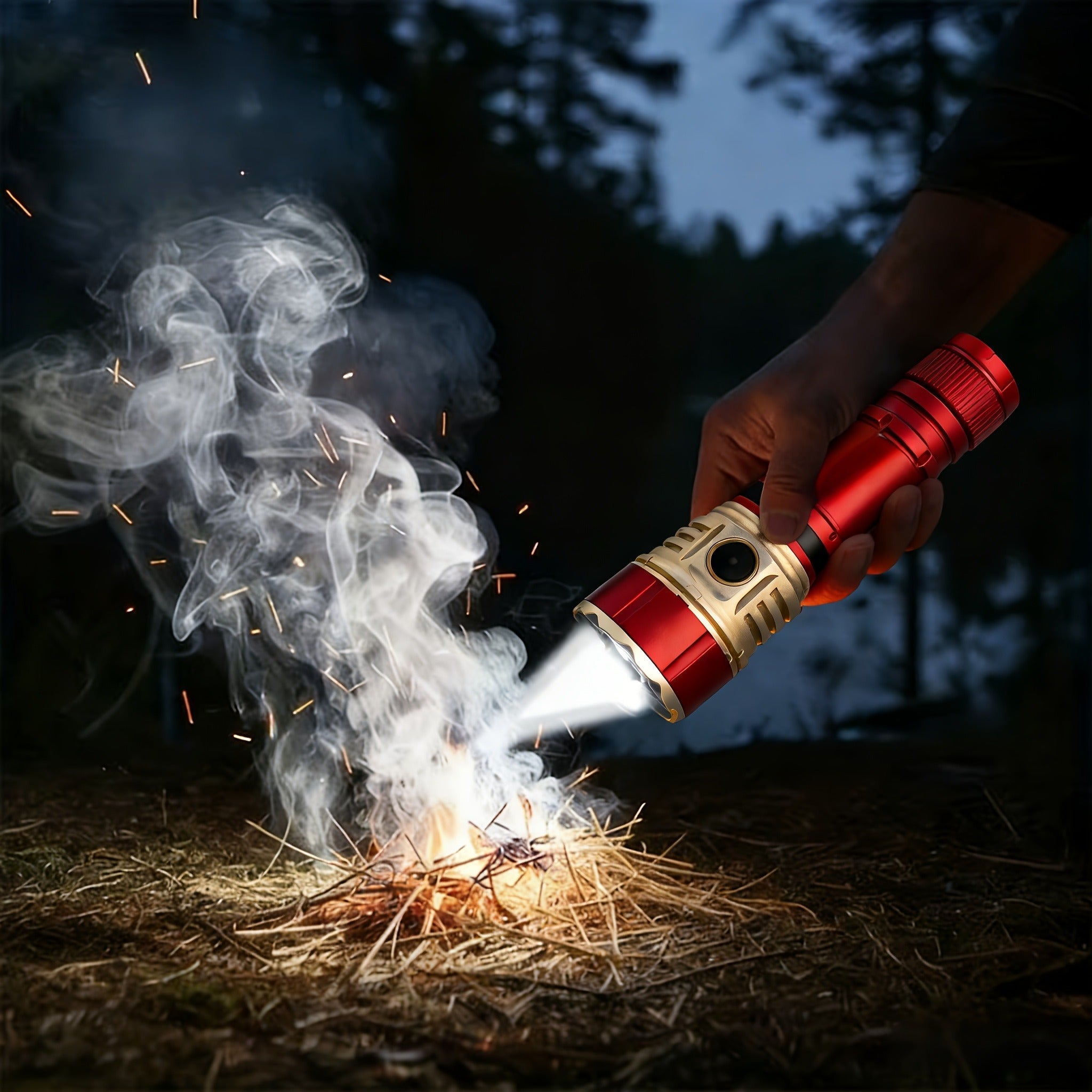 Ignition Flashlight with Fresnel Lens – 21700 Lithium 3500mAh Ultra Long Runtime, Aluminum Alloy Tactical Adjustable Beam, Outdoor Survival Torch for Camping, Fishing, Power Outage & Night Riding