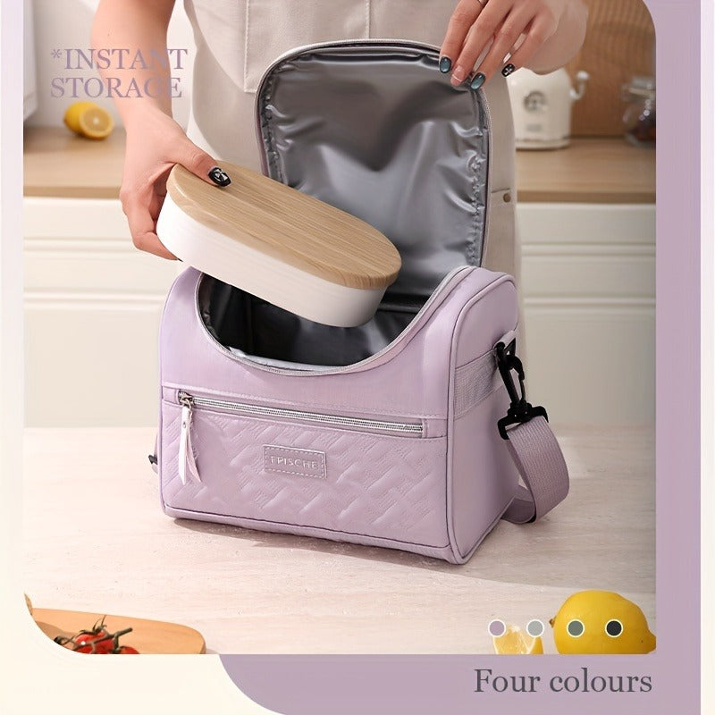 Insulated Lunch Bag Cooler Tote with Padded Shoulder Strap Leakproof Washable Polyester Meal Prep Bag for Work Picnic School Outdoor Activities Men Women