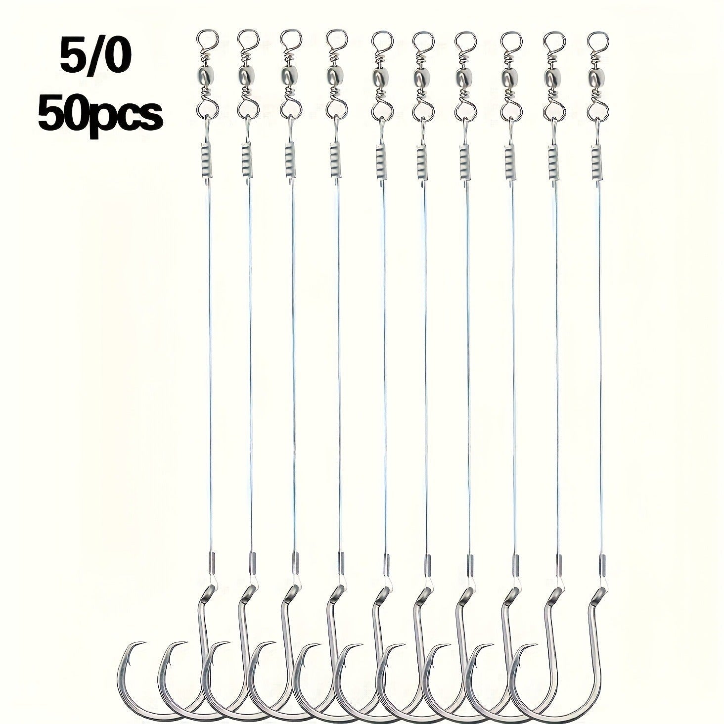 Circle Hooks 50pcs – Octopus Offset Steel Fishing Hooks for Catfish, Bass, Saltwater & Freshwater, Size 1/0 to 7/0