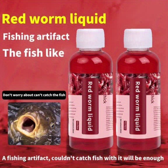 Liquid Fish Bait Red Worm Attractant – Powerful Fishing Bait Enhancer for Trout, Carp, Bass, Cod | 100ml Concentrated Fish Attractant Scent Lure