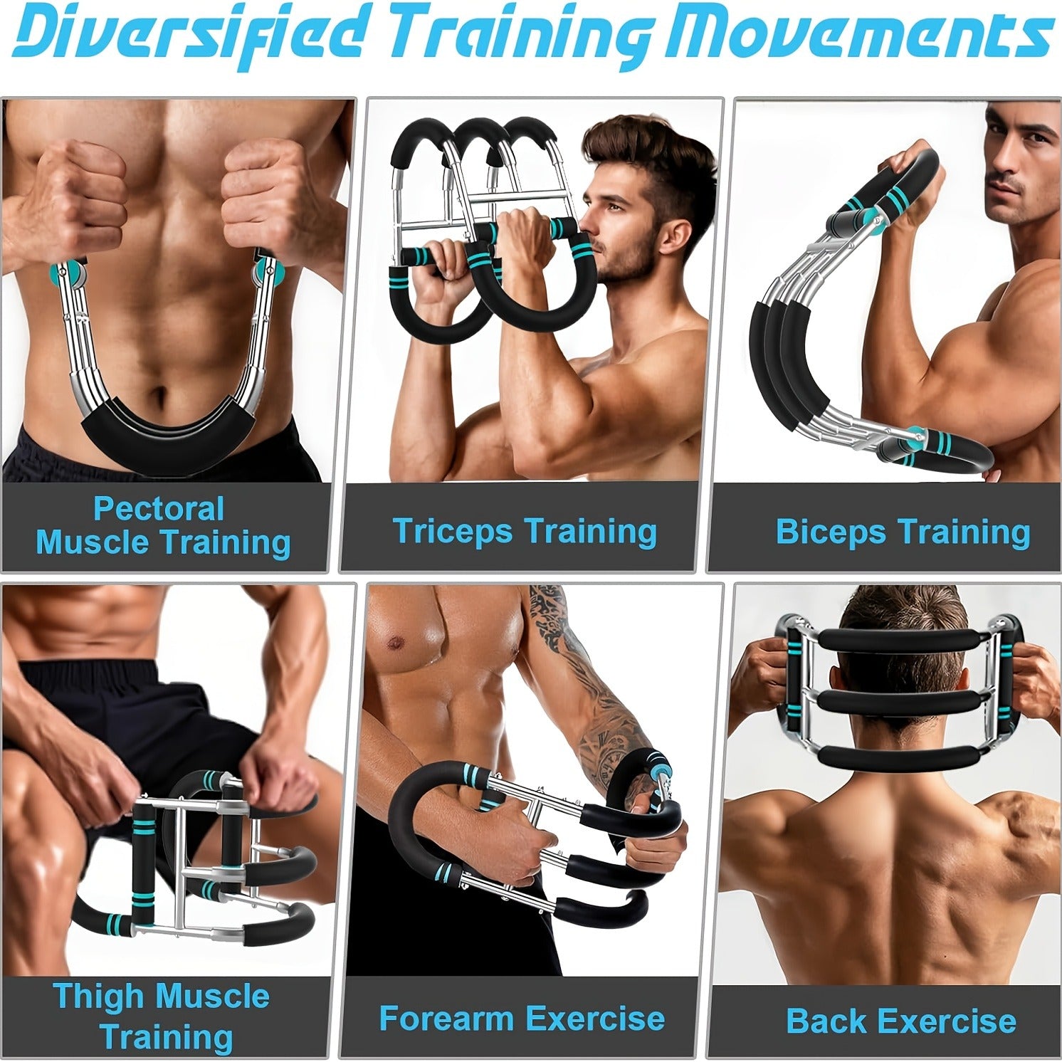 Arm Strength Trainer Three-Bar Chest Expander, Adjustable Multi-Level Resistance, Portable Detachable Forearm & Chest Workout Device for Home Gym, Strength Training & Muscle Building