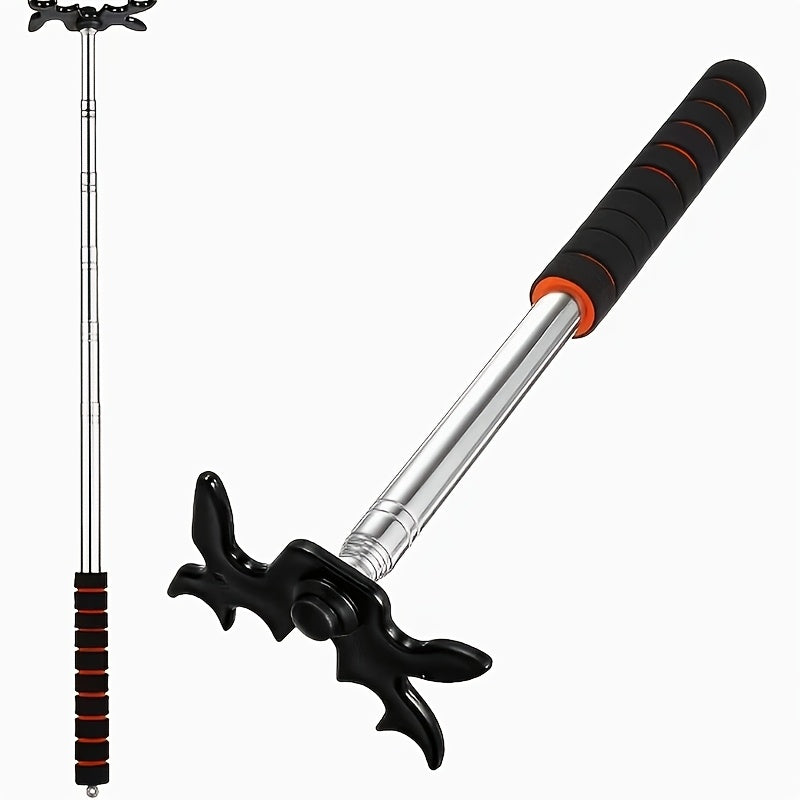 Pool Cue Bridge Head Stick Extender Retractable Billiard Cue Rest Telescopic Bridge Stick with Deer Head Plastic Bridge Head Stainless Steel Shaft for Billiards Snooker Table Sports
