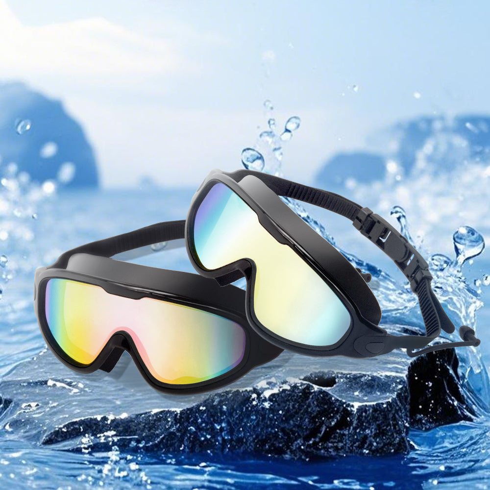 Anti-Fog Swim Goggles 2-Pack UV Protection Wide Lens Adult