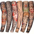 Tattoo Arm Sleeves UV Protection Cooling Sun Sleeves 10pcs Mixed Color, Soft Elastic Compression Arm Cover for Cycling, Driving & Outdoor Sports, Halloween Party Costume Sleeves for Men & Women