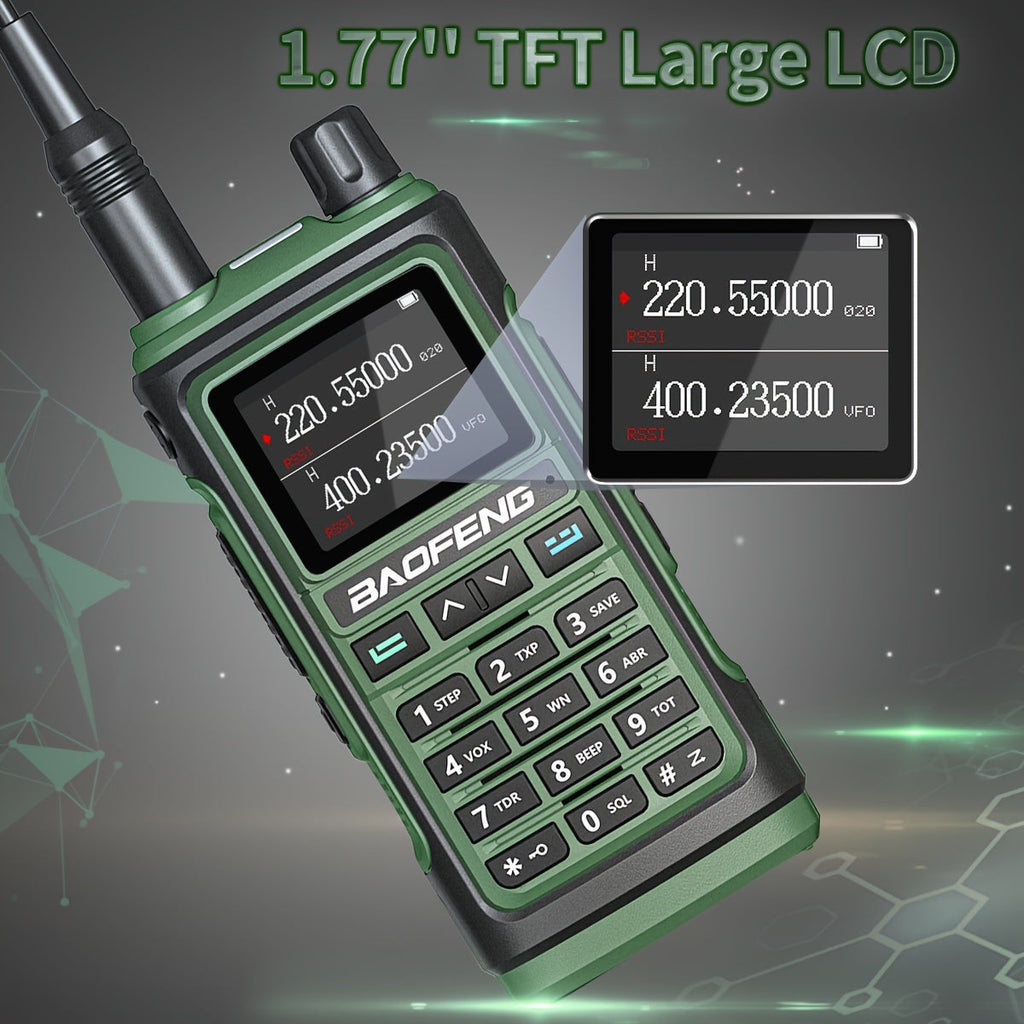 Ham Radio Walkie Talkie Tri-Band, BAOFENG UV-17R Long Range Two Way Radio 999CH VOX USB-C, VHF UHF Dual Band, CHIRP Compatible, Wireless Frequency Copy, Earpiece & Flashlight Included
