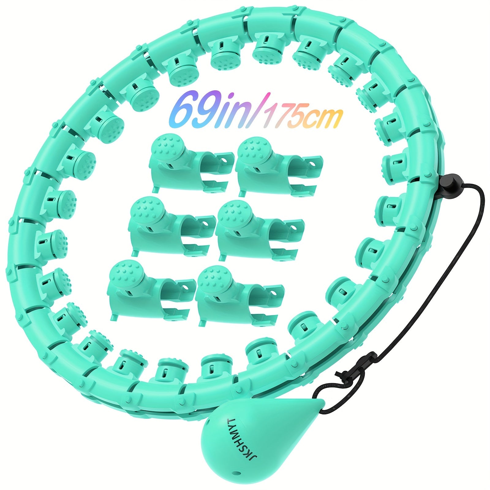 Weighted Hula Hoop Exercise Ring 69" – Smart Pilates Circle with 30 Detachable Knots, Plus Size Adjustable Fitness Hoop for Adults, Beginners & Core Workout