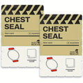 Non-Vented Chest Seal Emergency Trauma Dressing for Sucking Chest Wounds, Portable IFAK Medical Supply PA Nylon FSA HSA Eligible, Pack of 2 or 6 Tactical First Aid Chest Seal