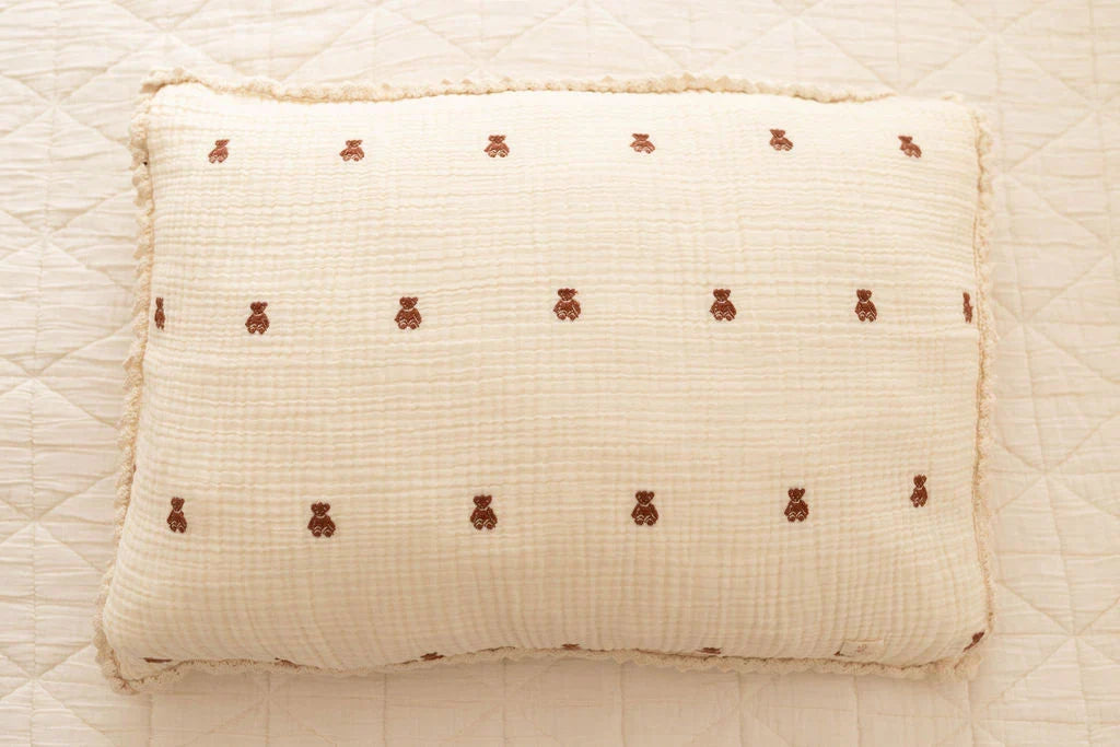 Organic Cotton Layered Gauze Pillowcase - Teddy