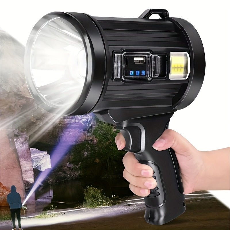 Waterproof LED Flashlight 6 Modes 3 Color Filters Solar USB Rechargeable IPX4 Torch for Hunting Camping Boating Hiking Emergency