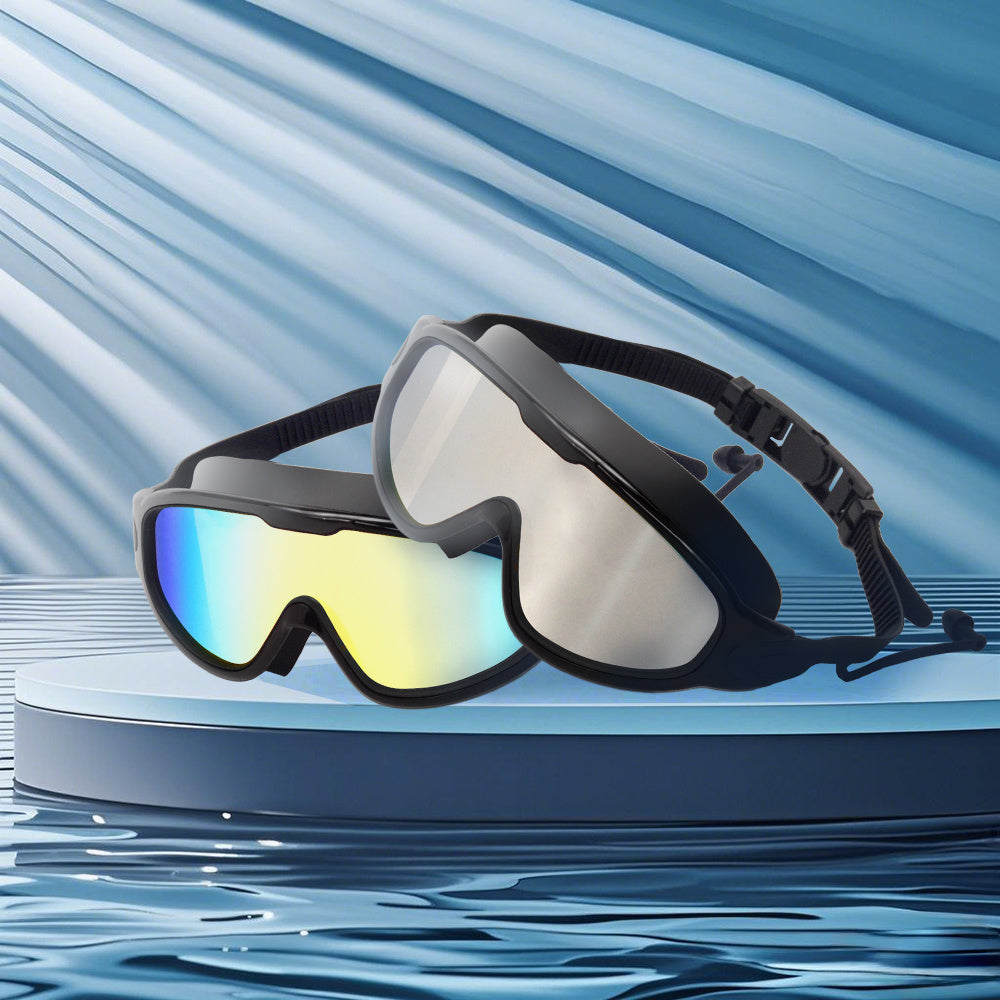 Anti-Fog Swim Goggles 2-Pack UV Protection Wide Lens Adult