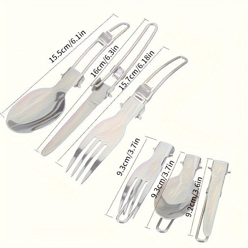Stainless Steel Camping Cookware Set Portable Outdoor Cooking Pot with Foldable Storage Knives Forks Lightweight Compact for Backpacking Hiking Picnic Travel Orange Green Gift Ready