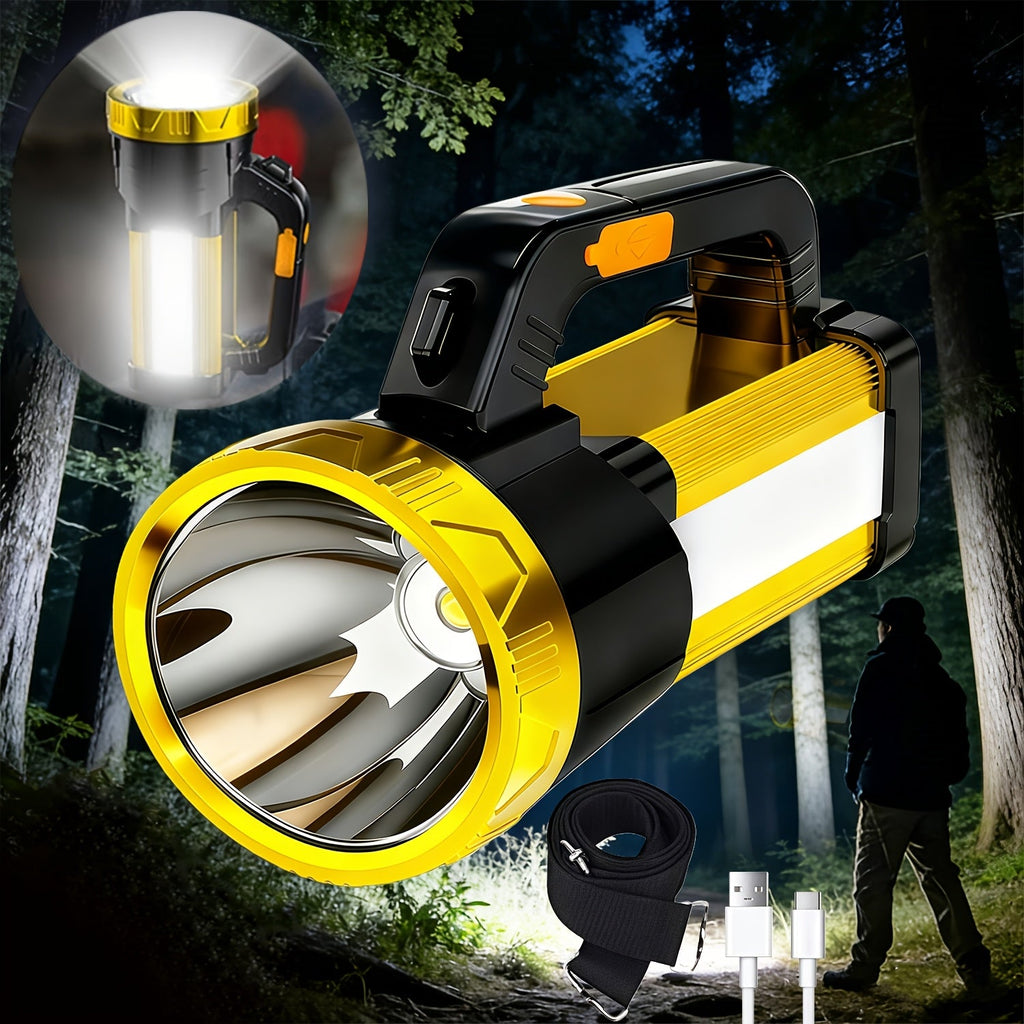 Zoomable LED Flashlight Rechargeable - 2000 Lumen High Power Torch, Adjustable Brightness, 2400mAh Battery, Super Bright Zoom Light for Camping, Fishing & Outdoor Activities