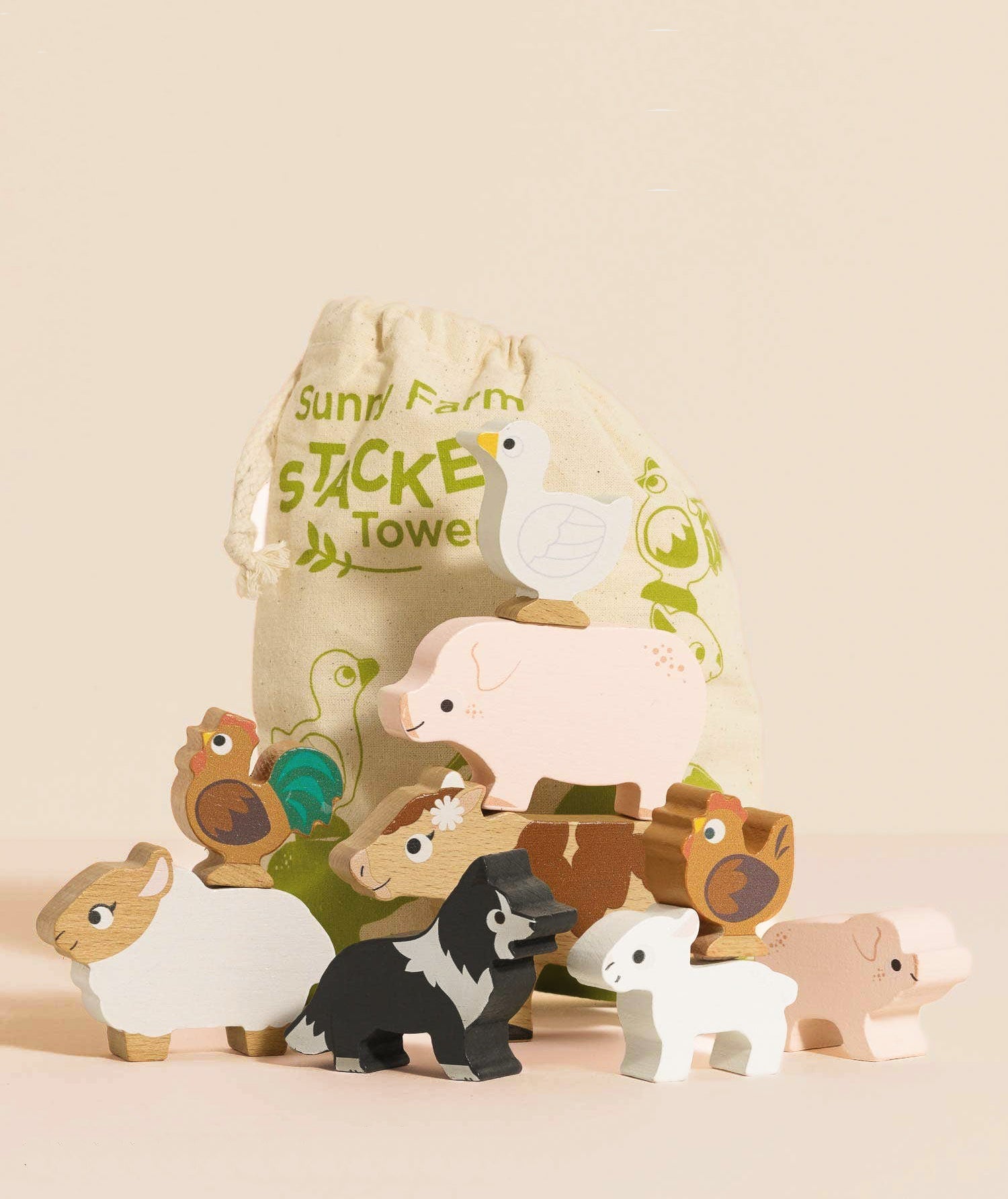 Farmyard Stacking Animals and Bag