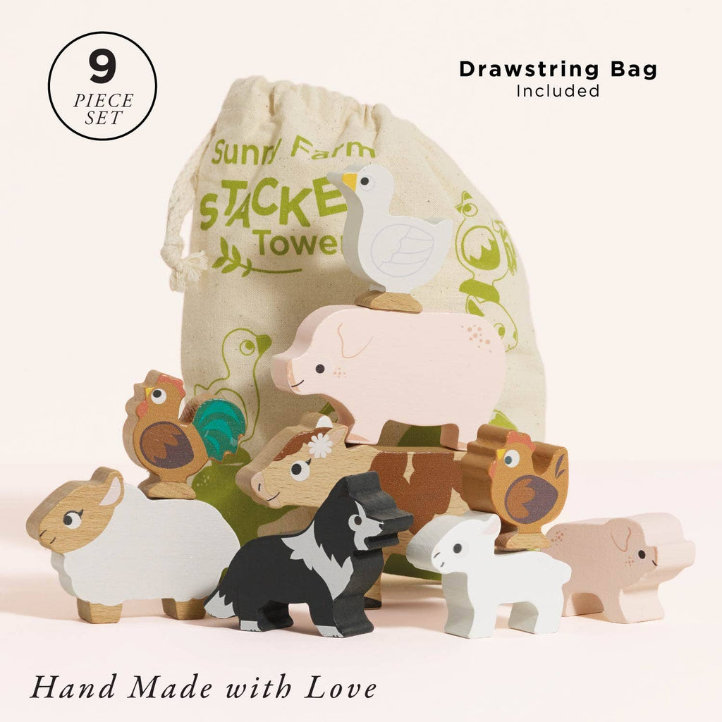 Farmyard Stacking Animals and Bag