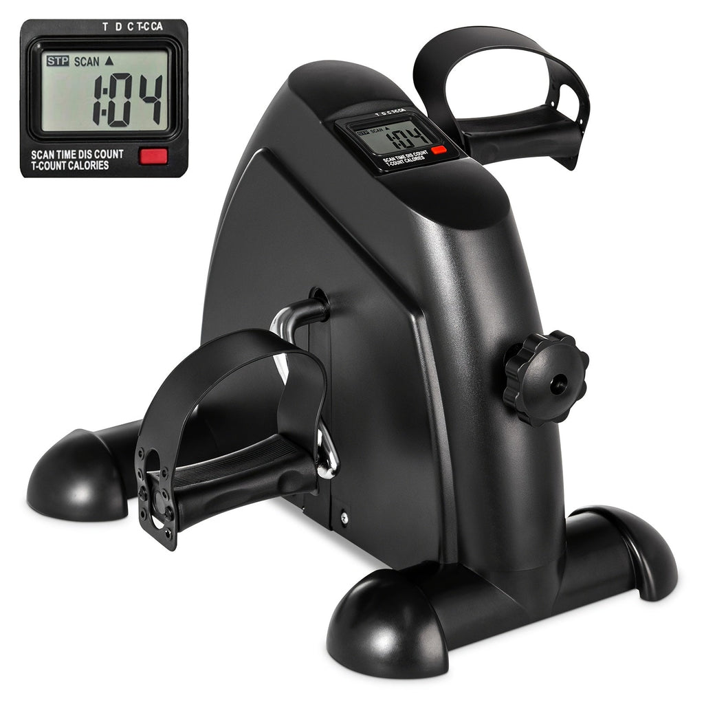 Under Desk Bike Pedal Exerciser with LCD Screen, Mini Portable Arm & Leg Exercise Bike for Home Office & Travel, Adjustable Resistance Pedal Cycle Machine for Seniors & Physical Therapy Recovery