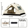 Pop Up Camping Tent Instant Setup – Automatic Windproof Lightweight Tent with Dual Doors & Mesh Windows, All-Season Waterproof Design for 1-3 & 3-4 Person, Ideal for Camping, Hiking & Travel