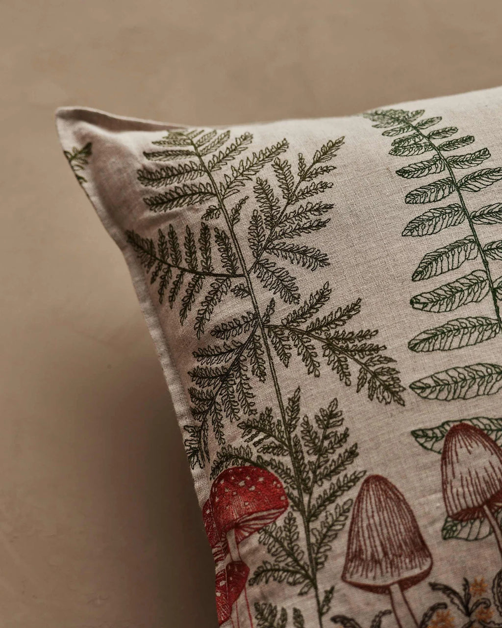 Coral & Tusk Mushrooms and Ferns Lumbar Pillow