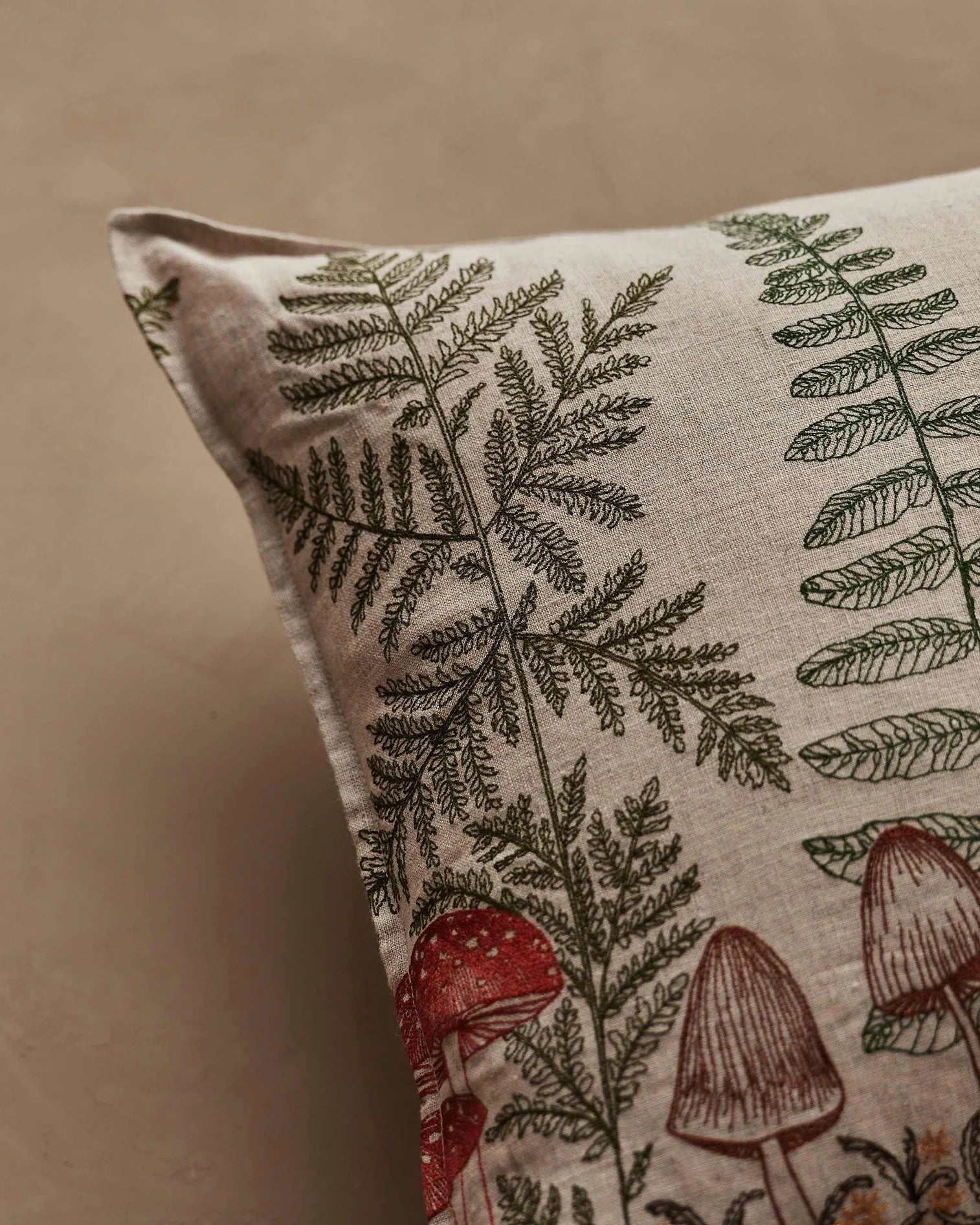 Coral & Tusk Mushrooms and Ferns Lumbar Pillow