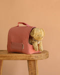 Maileg Puppy in Coral Pet Carrier - Soft Sand