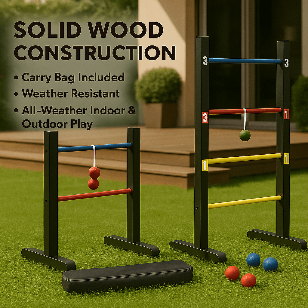 Outdoor Lawn Toss Game Set – Washer Toss & Ladder Toss for Backyard Party, Portable Yard Games for Adults Kids Family, Includes Carrying Case, Fun for Tailgate Camping Beach BBQ Gatherings