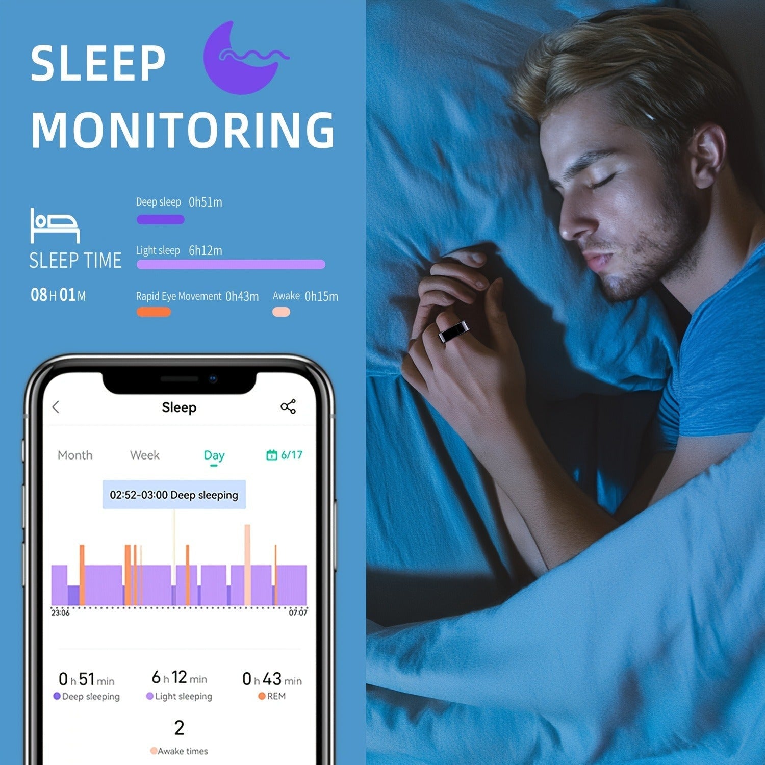 Waterproof Smart Ring – Sleep & Fitness Tracker for Men Women