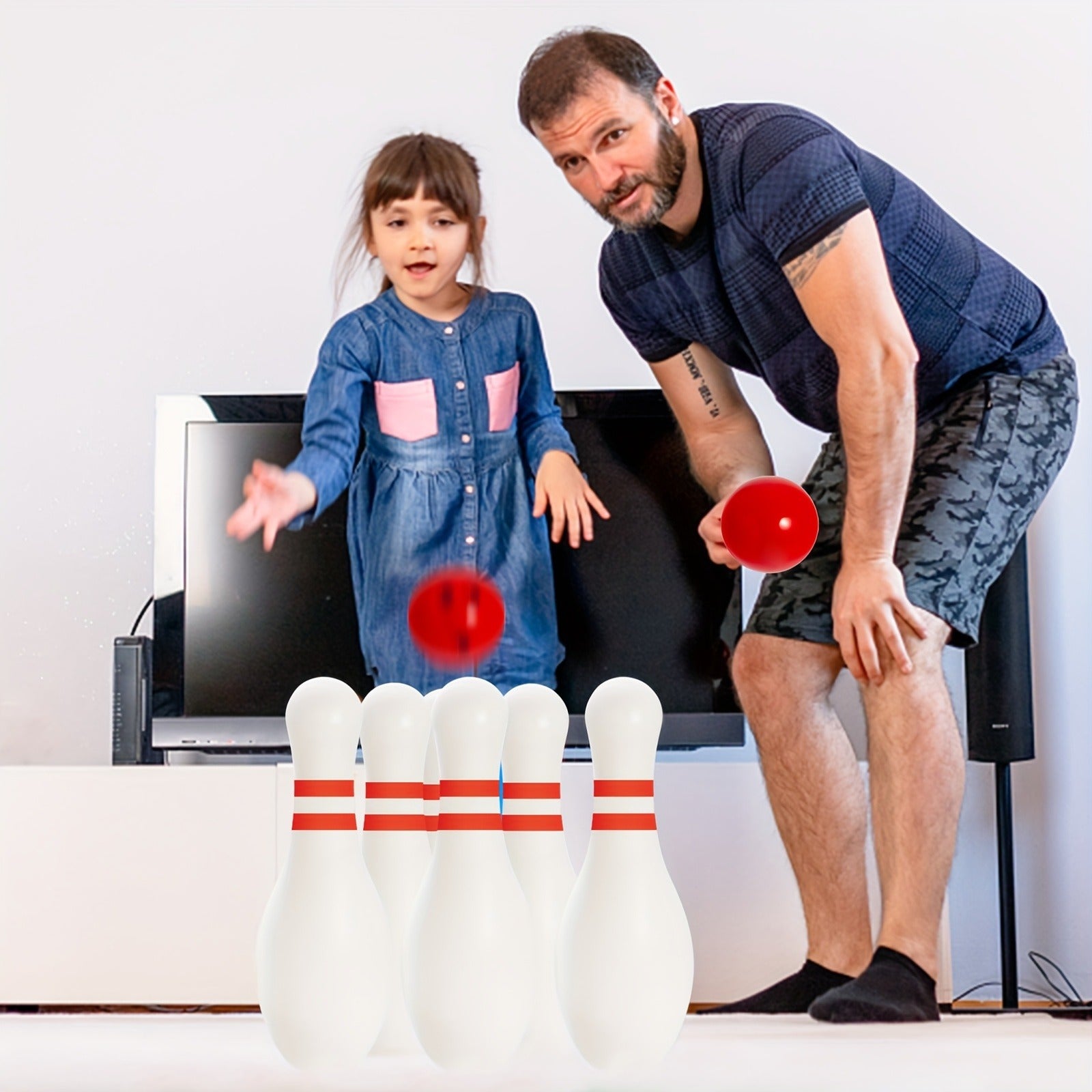 Glow in the Dark Bowling Set for Kids – 10 Pins & 2 Balls Indoor Outdoor Game Boys Girls Birthday Gift