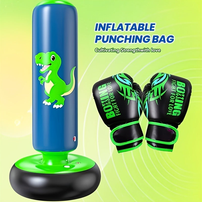 Kids Inflatable Punching Bag 48 Inch Dinosaur Bop Bag Toy for Boys Girls Ages 3-12 Boxing Training Karate Practice Gift