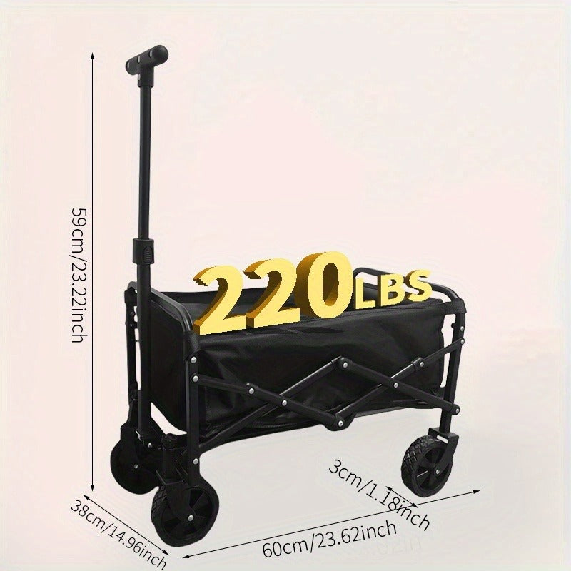 Heavy-Duty Folding Utility Cart 450LBS Iron Frame 800D Oxford No Assembly