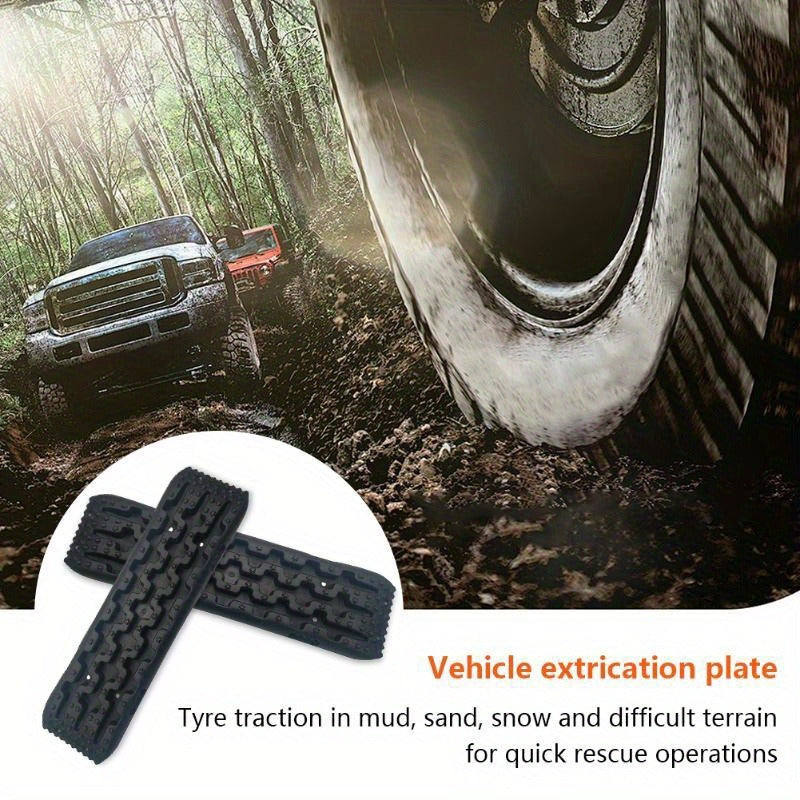 Vehicle Recovery Traction Boards 2-Pack – Heavy-Duty Anti-Slip Off-Road Escape Boards for Snow, Mud & Sand, Reinforced PP Material, 10-Ton Load Capacity, Emergency Self-Rescue for 4WD & SUV