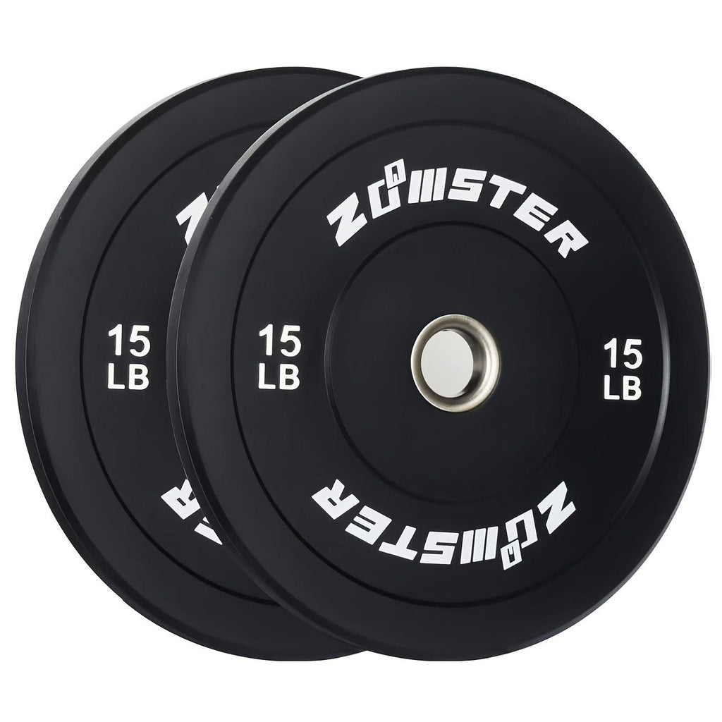 Rubber Bumper Weight Plates Olympic 2-Inch Steel Insert for Strength Training, Weightlifting & Home Gym – 35LB/55LB Pair