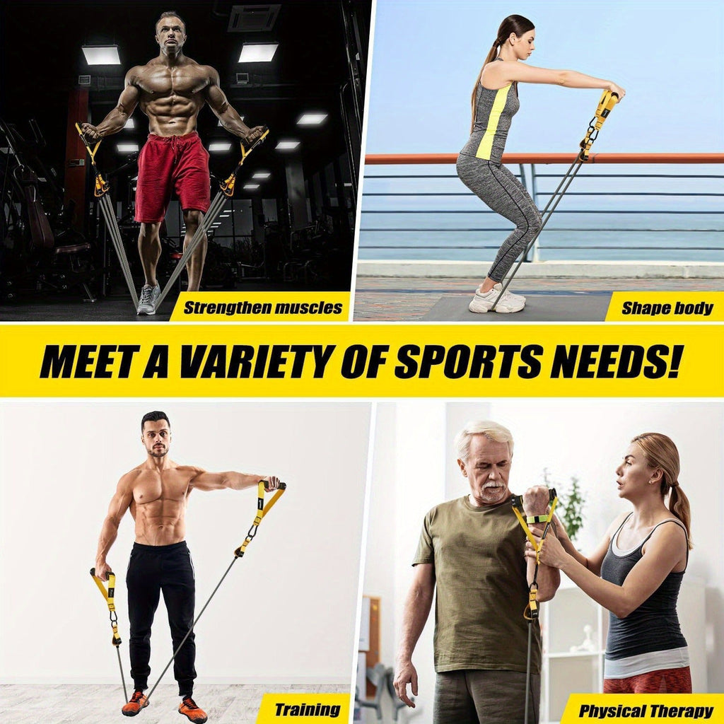300lb Resistance Band Set – 6 Levels 25-75lb, Handles, Door Anchor & Ankle Straps – Heavy Duty Home Gym Kit for Full Body Strength Training, Muscle Building & Toning