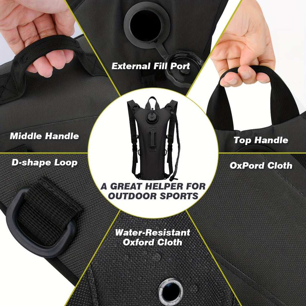 Water Bladder Backpack with 3L & 101.44oz BPA-Free Bladder – Oxford Cloth Hydration Pack for Hiking, Camping & Outdoor Adventures, Multiple Colors Available