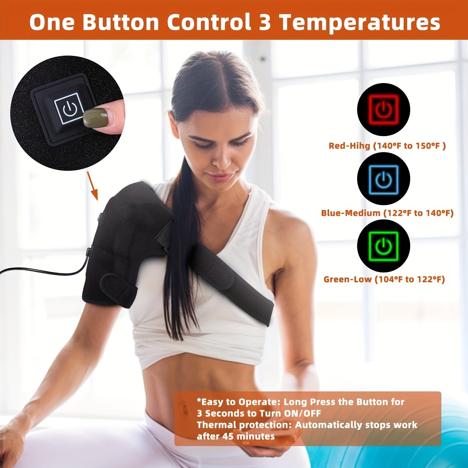 Heated Shoulder Massager with 3 Vibration Modes – USB Rechargeable, Wireless, Heat Therapy Neck Shoulder Wrap, Gift for Men Women Seniors