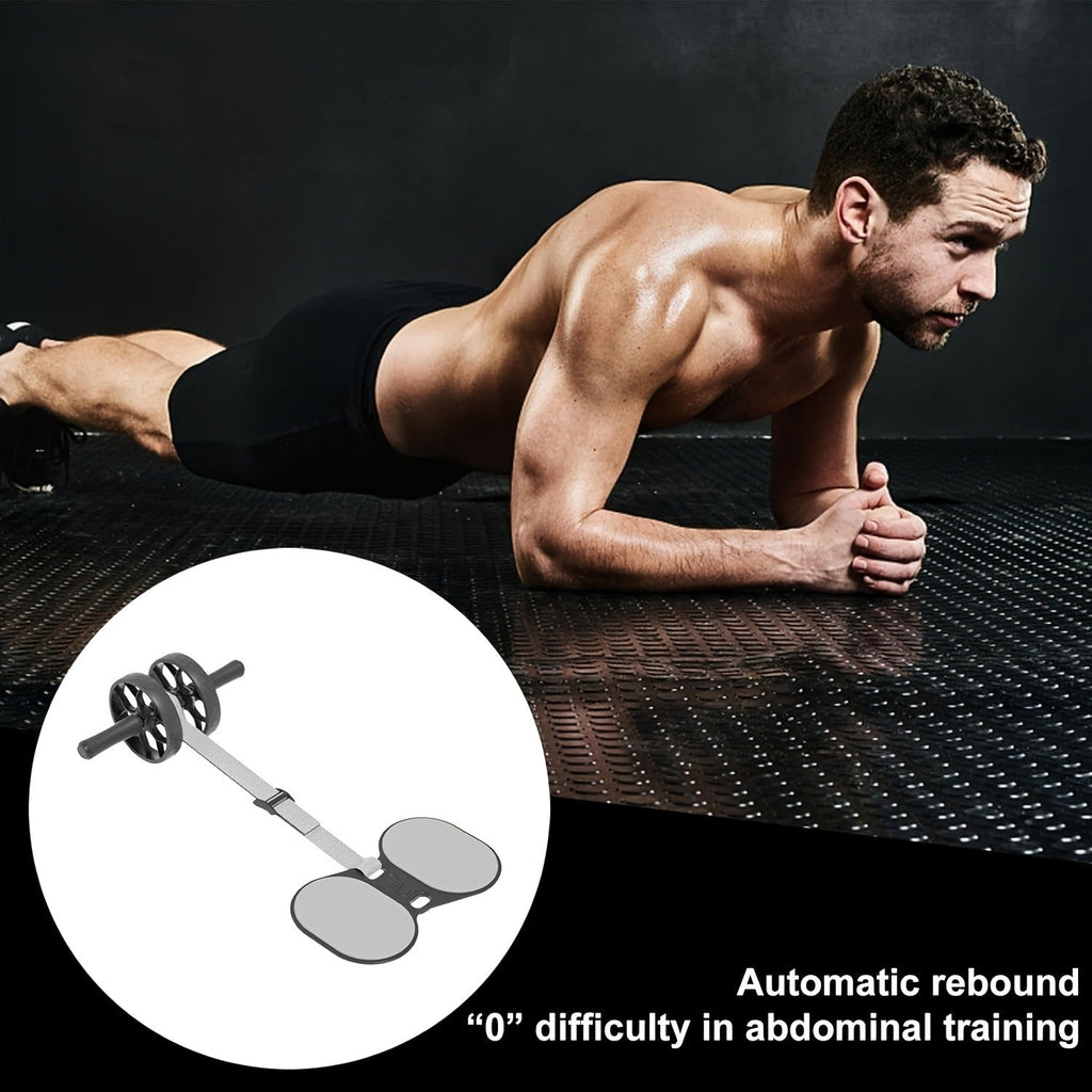 Ab Roller Wheel with Knee Pads & Adjustable Resistance - Automatic Rebound Core Workout Equipment for Home Gym, Strength Training for Beginners & All Levels, Portable Abdominal Exercise Roller for Men & Women