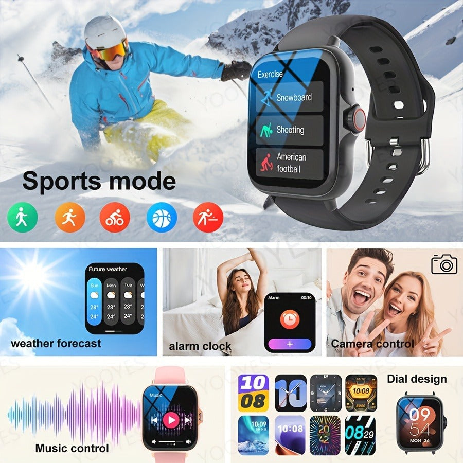 Smart Watch with Answer & Make Calls for Women Men – 100+ Sports Modes, Fitness Activity Tracker, Heart Rate Monitor, Pedometer, Compatible with Android & iPhone, Perfect Gift